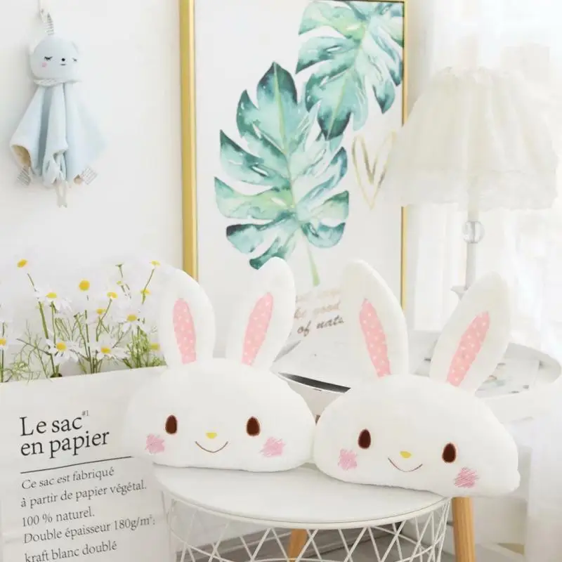 

Bunny Plush Dolls Kawaii Cartoon Anime Car Headrest Plush Toy Cute Puding Little Devil Pillows Blanket Car Decorative Girl Gifts