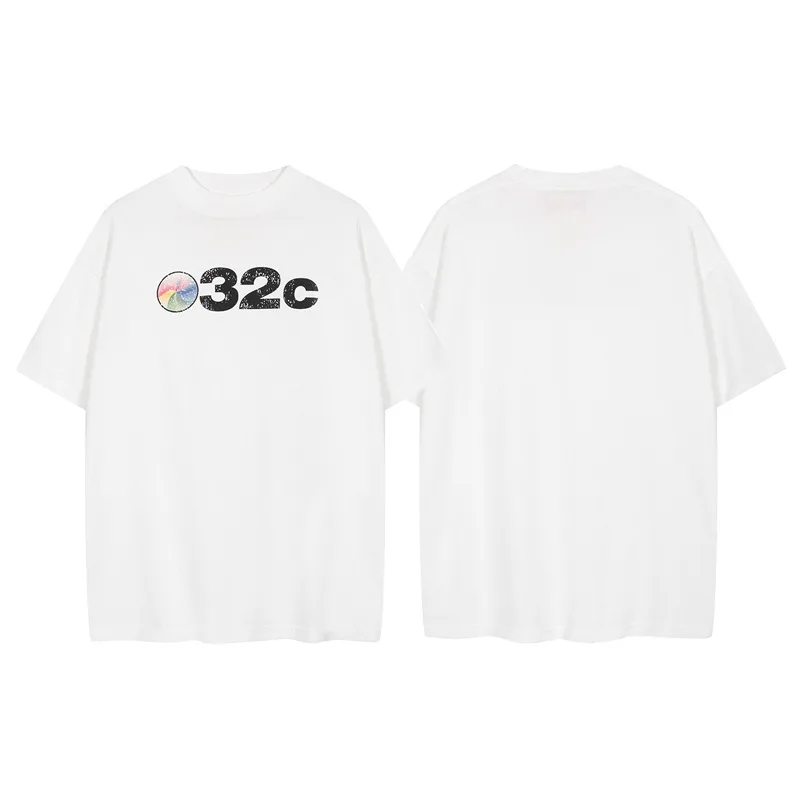 Модная свободная футболка 032c с цифровым английским принтом изношенная парная
