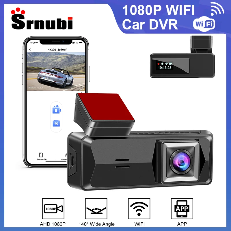 

1080P HD Car DVR Front 140 degrees Camera Dashcam Auto Built-in WIFI Time-lapse Video Night Vision Registrar 24H Recordin Voice