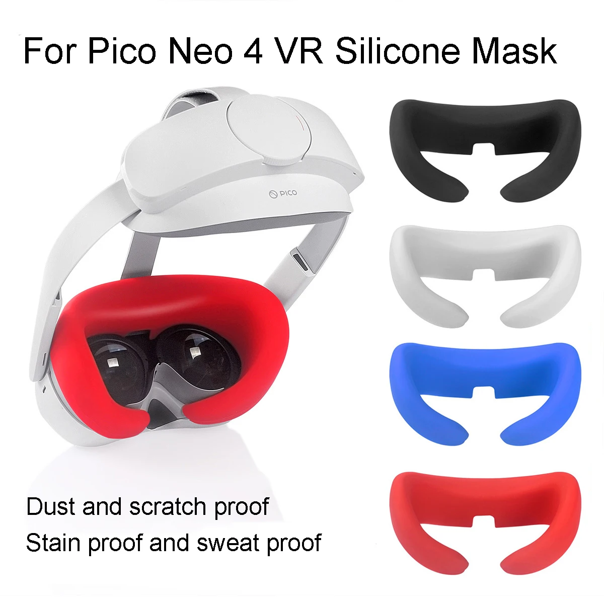 

For Pico Neo 4 VR Replacement Silicone Mask Eye Mask Host Protective Cover Dust and Sweat Proof Pico 4 VR Accessories