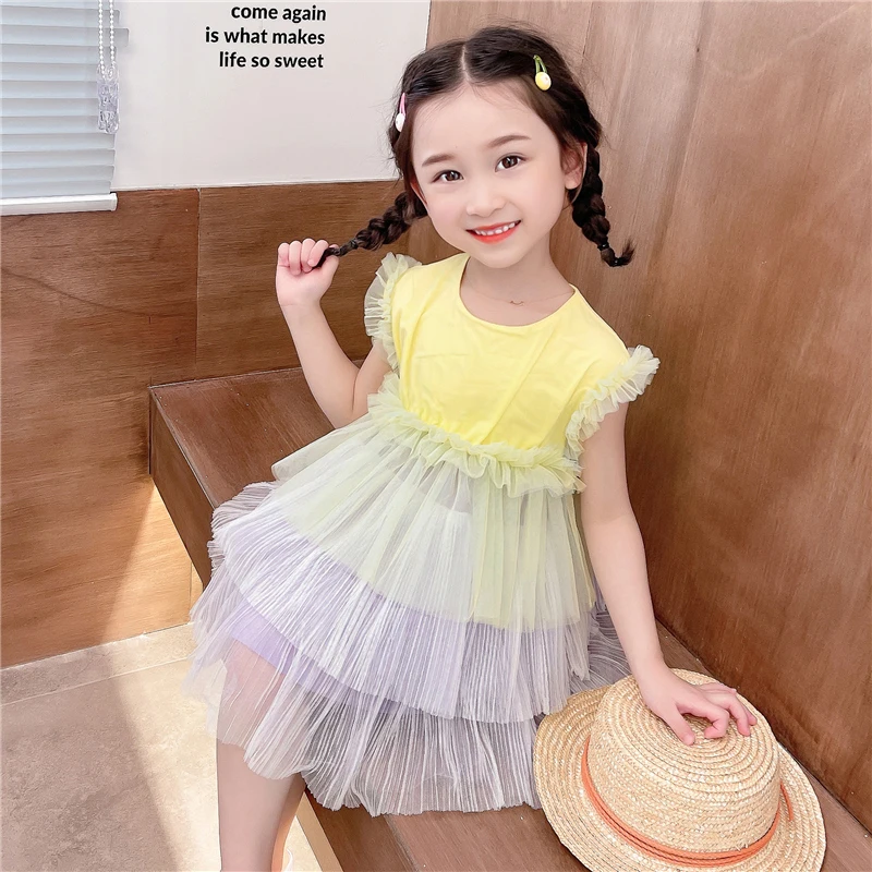 

Sequined Girls Dress Party Gowns Sleeveless Princess Children Elegant Clothing For 2-10 Years