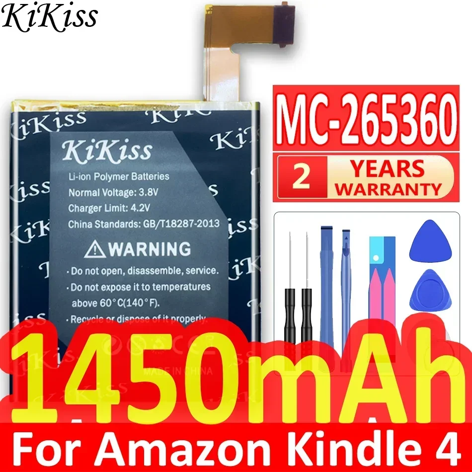 Мощный аккумулятор KiKiss емкостью 2400 мАч для Amazon kindle 4 5 6 515-1058-01 MC- 265360 D01100 S2011-001-S DR-A015