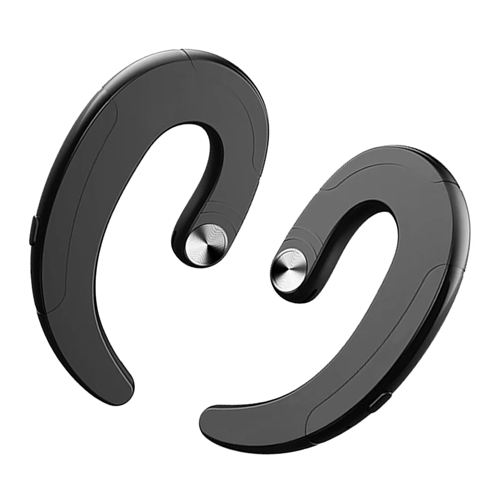 

1 Pair Bone Conduction Headphones Non Ear Plug Hanging Ear Black Headset for Sports