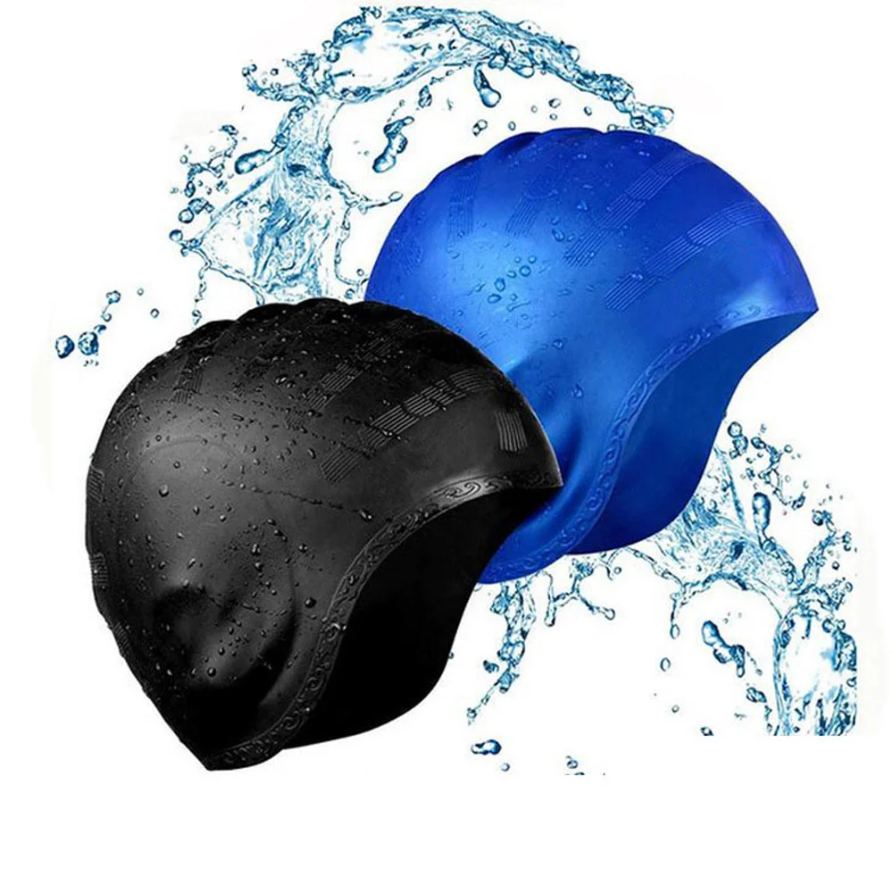 

Adults Swimming Caps Men Women Long Hair Waterproof Swim Pool Cap Ear Protect Large Natacion Badmuts Silicone Diving Hat