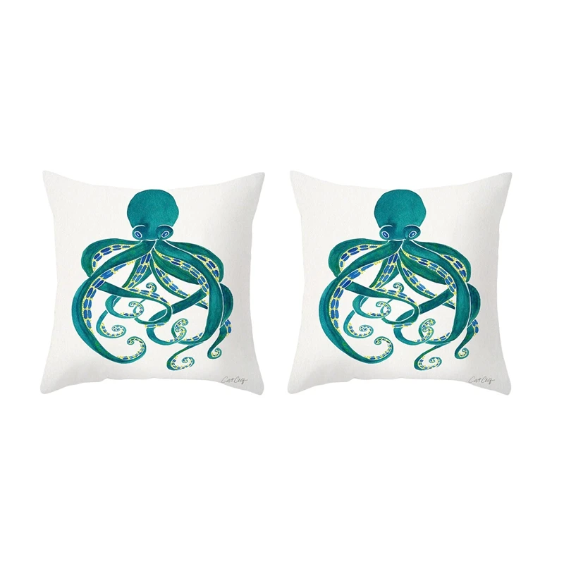 

Mediterranean Ocean Digital Print Peach Skin Pillow Cushion Cover Home Goods 12