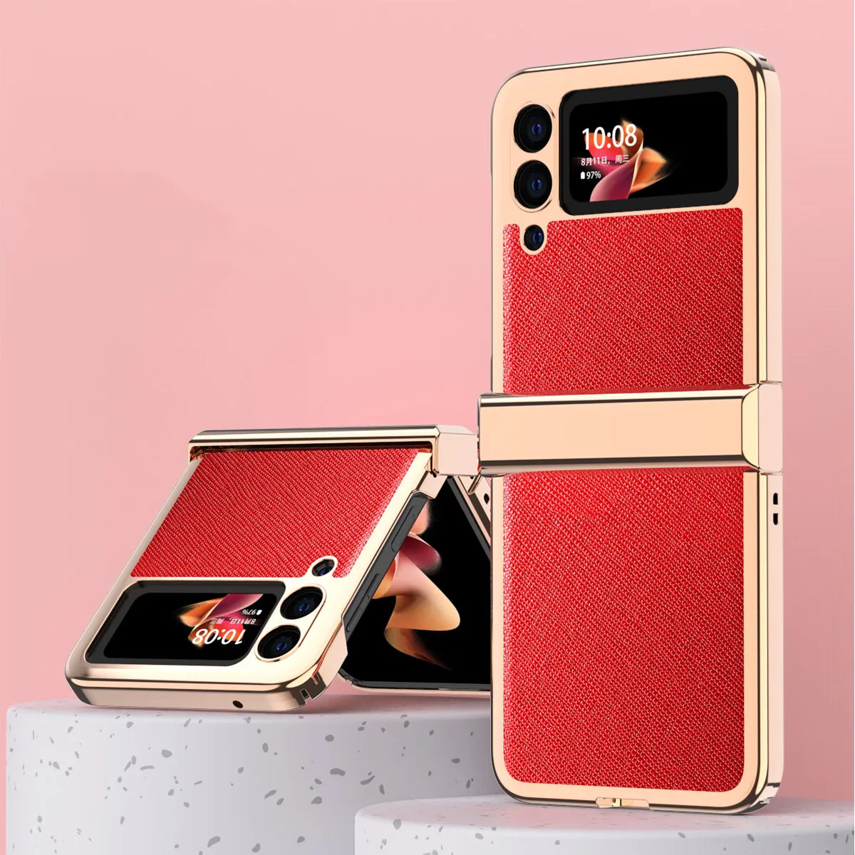 

Anti-Fingerprint Fashion Folding Case for Samsung Galaxy Z Flip 3 5G Flip3 Shockproof Slim Protective Cover Fundas