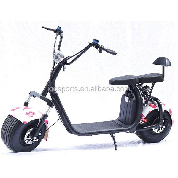 two battery 1000w 1500w 12ah 20ah aluminium wheel two seat electric mobility scooter/fat tire electric scooter