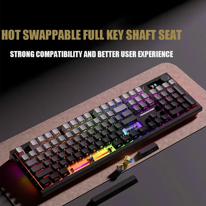 LangTu LT104 Механическая клавиатура трехрежимная беспроводная 2 4 г Bluetooth RGB с