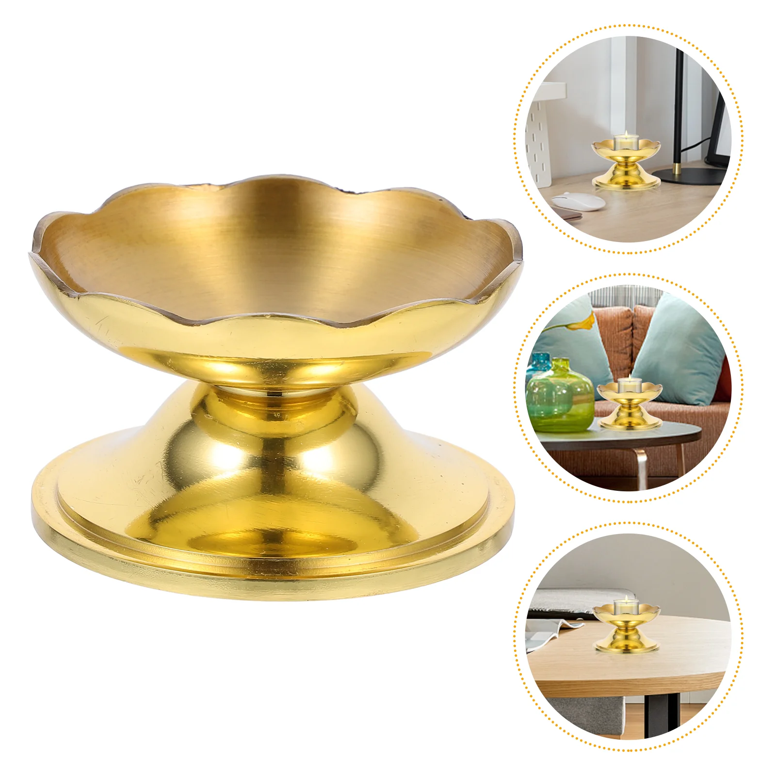 

Holder Lamp Holders Pillar Stand Oilcandlestick Goldtemple Diya Tibetan Ghee Copper Cup Golden Decorative Puja