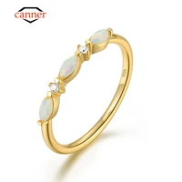 canner opal zircon marquise finger ring 925 sterling silver 18k gold plating rings for women party fine jewelry free shipping