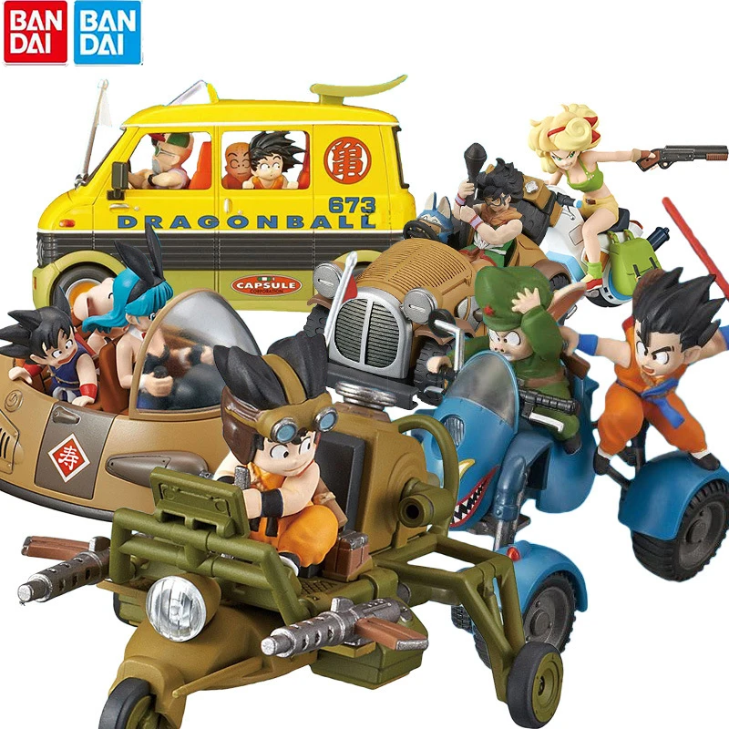 

Bandai Dragon Ball Z Anime Figures Bulma Gyuumaou Lunch Son Goku Yamcha Master Roshi MC Machinery MOTO Traffic Tool Model Toy