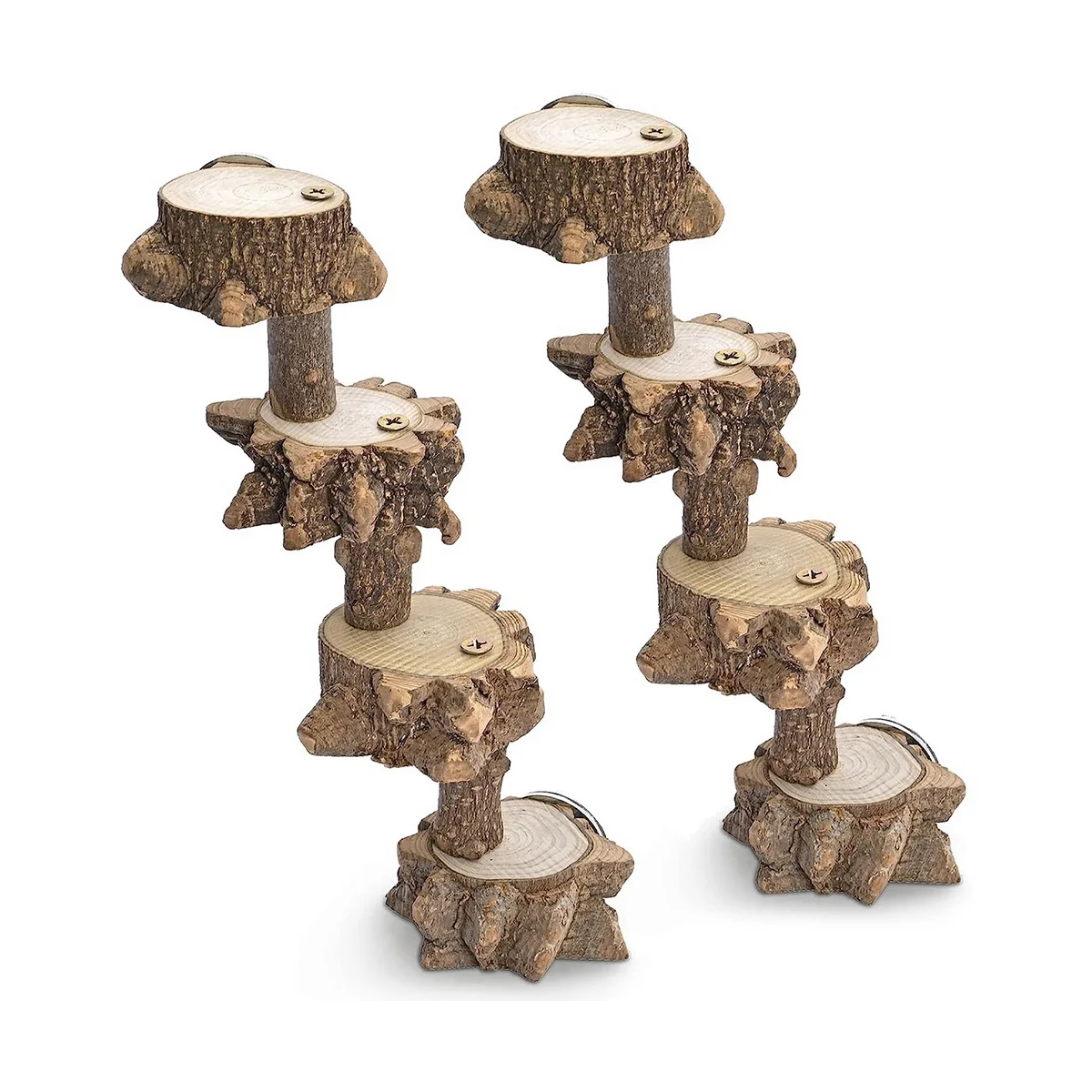 

Bird Platform Playground for Parakeet , Cage Natural Wood Play Stand Parrot Flat Perches , Birdcage Ladder Climbing Toy