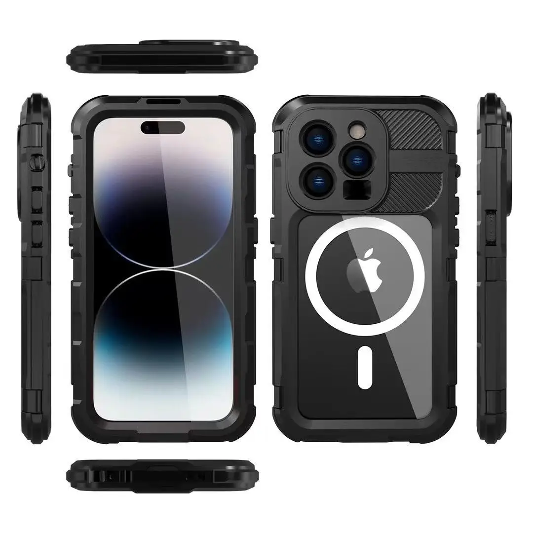 

Luxury Armor Shock Dirt Proof Water Magsafe Magnetic Wireless Charging Case For iPhone 14/14 Pro/14 Pro Max/14 Plus