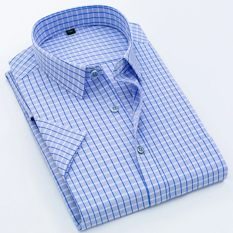 

Men's Casual Plaid Shirt Comfortable Special Design Long Sleeve Easy-care Shirts High Quality 35% Cotton Smart Shirts 3XL 4XL