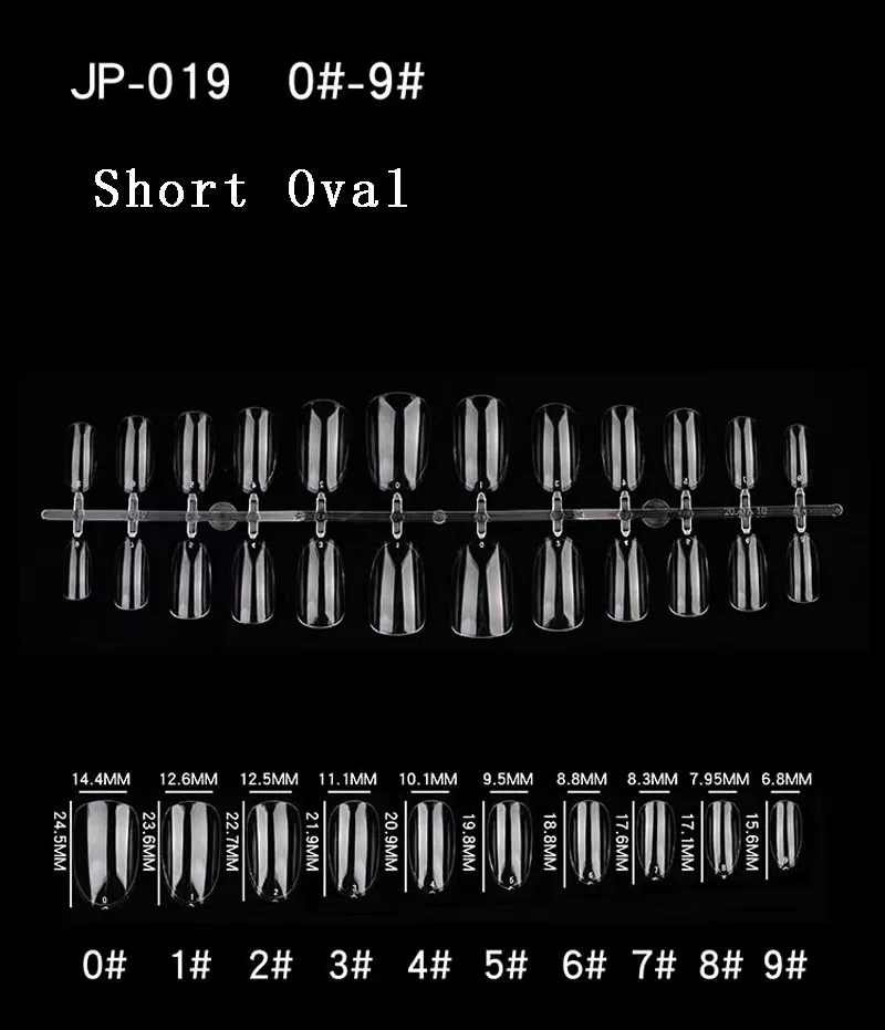 120 шт. мягких гелевых коротких налетов для искусственных ногтей в форме миндалей. Система удлинения, моделирование, полное покрытие капсулами балерины. Накладные ногти на пресс-он.