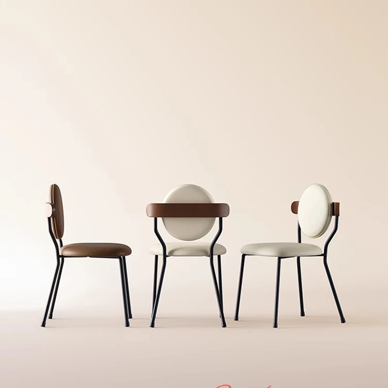 Accent Designer Solid Iron Living Room Chair Kitchen Mid Century Modern Back Sillas Furniture Wkdc