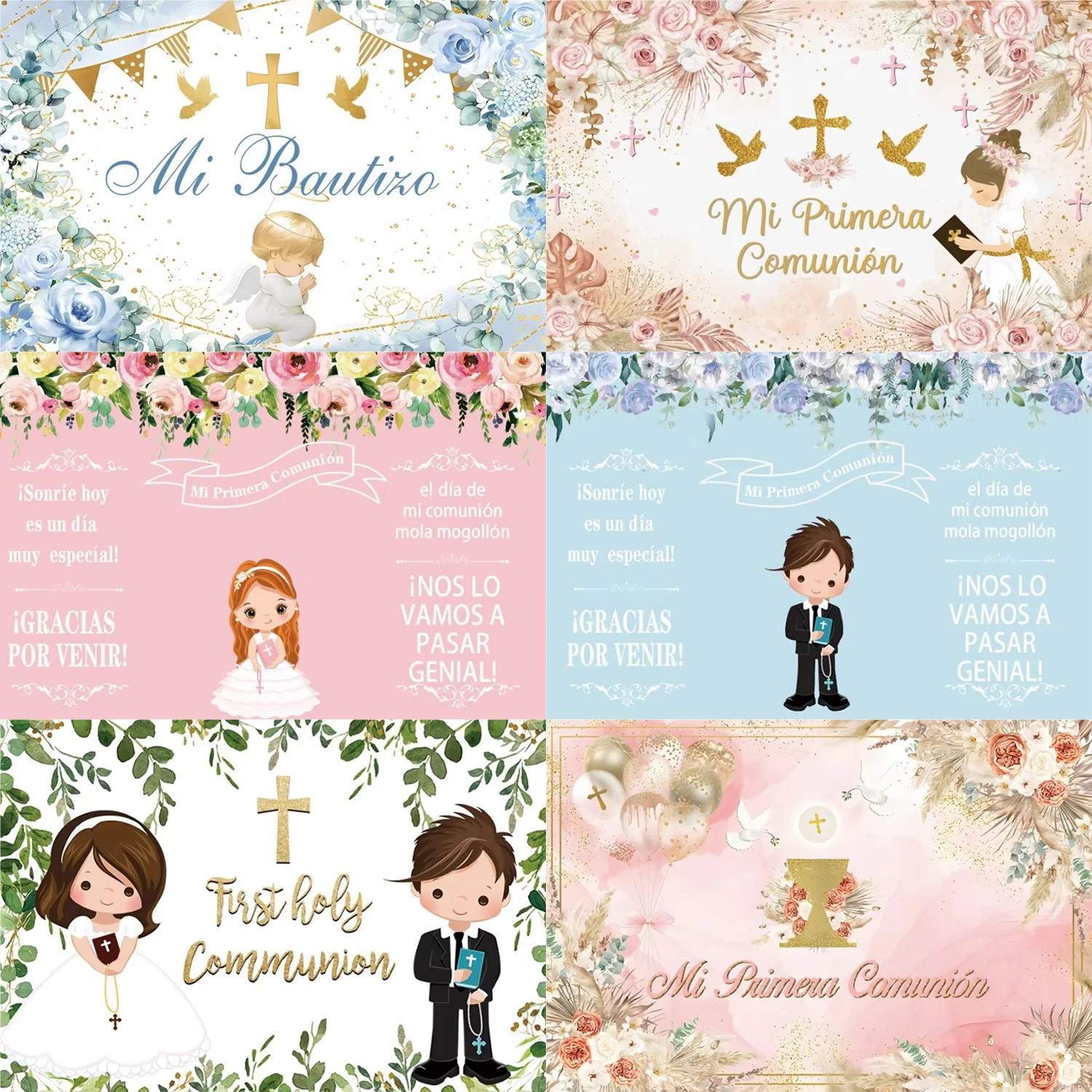 Тематический фон для первого причастия девочек и мальчиков украшение вечеринки