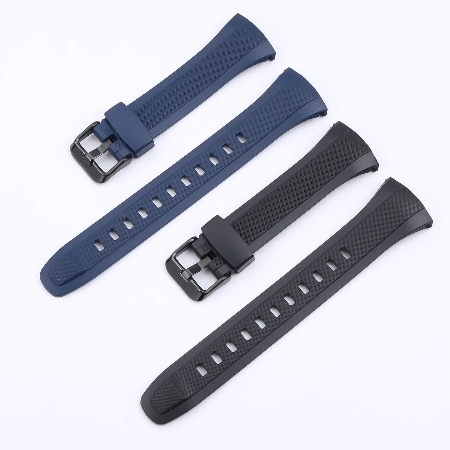 Фото Силиконовый ремешок для часов Casio Solar 6-Band WVA-M640/WVA-M650 WVQ-M410, водонепроницаемый черный ремешок-аксессуар №3