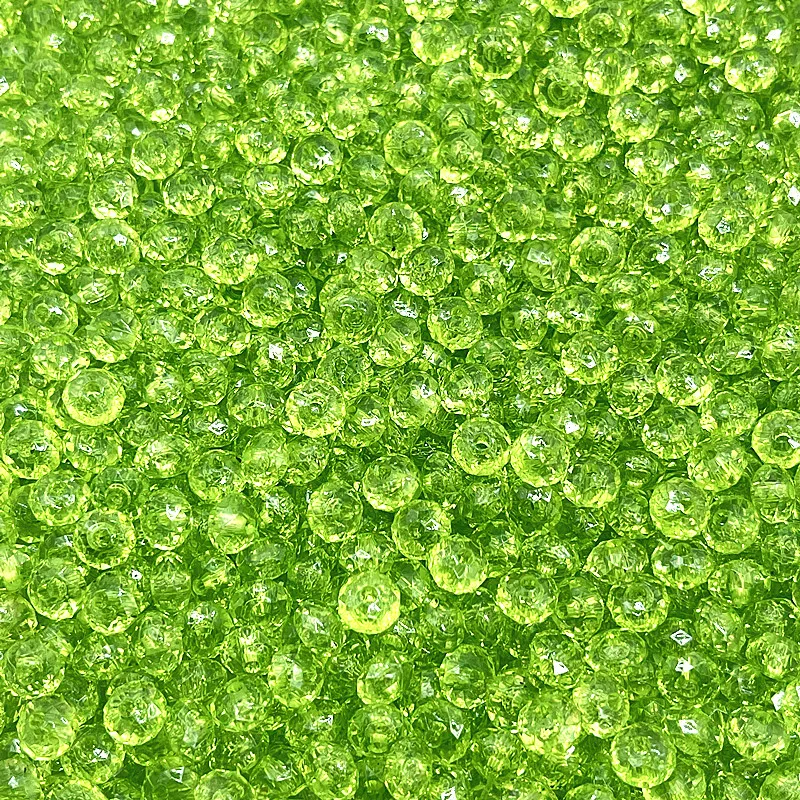 Прозрачные граненые плоские акриловые бусины 6/8/10 мм с отверстием для