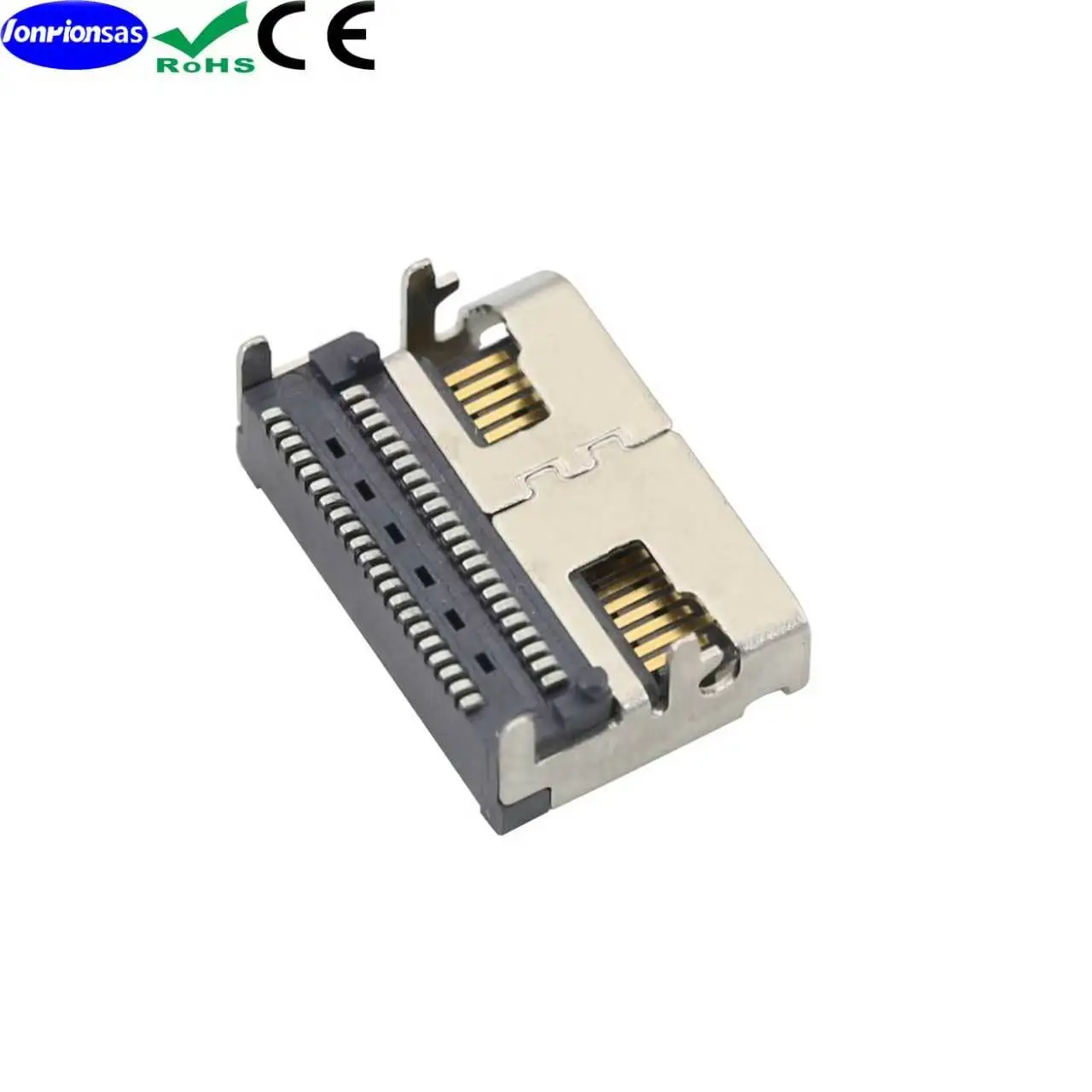 Фото Разъем Oculink PCIe SFF-8612, 42-контактный, горизонтальный, SMT (для поверхностного монтажа), 4-контактный разъем для платы, разъем для жесткого диска 4i №5