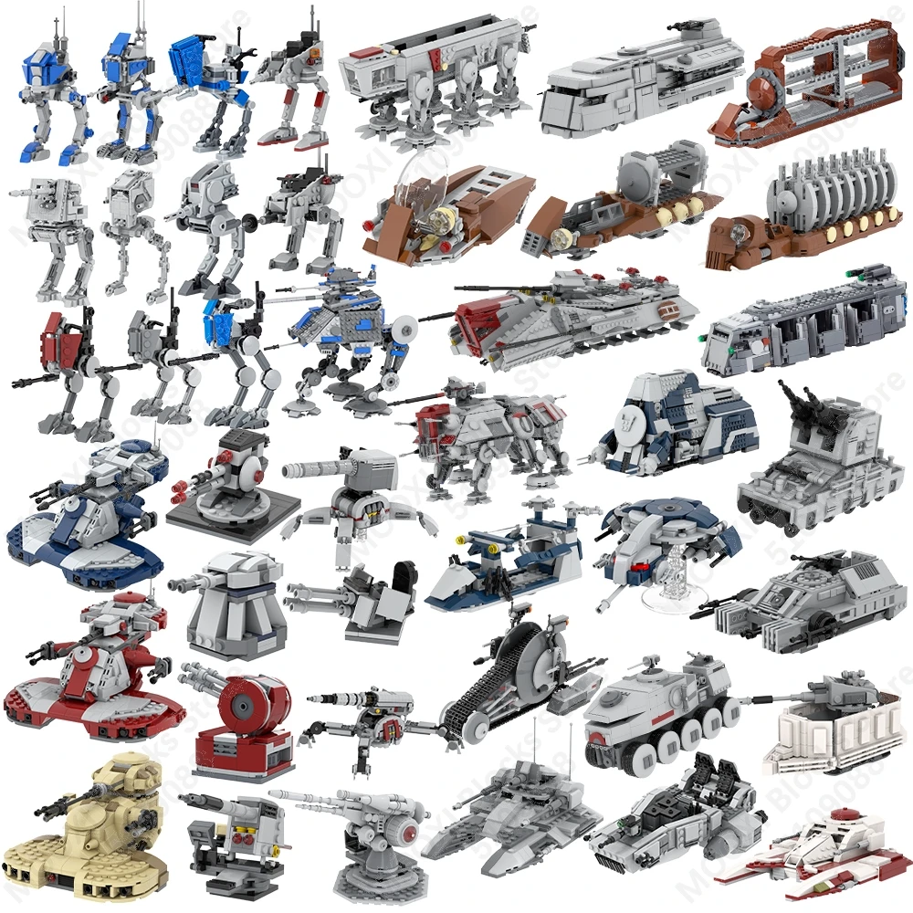 MOOXI Space Wars Mech Vehicle Cannon Tank Weapons 