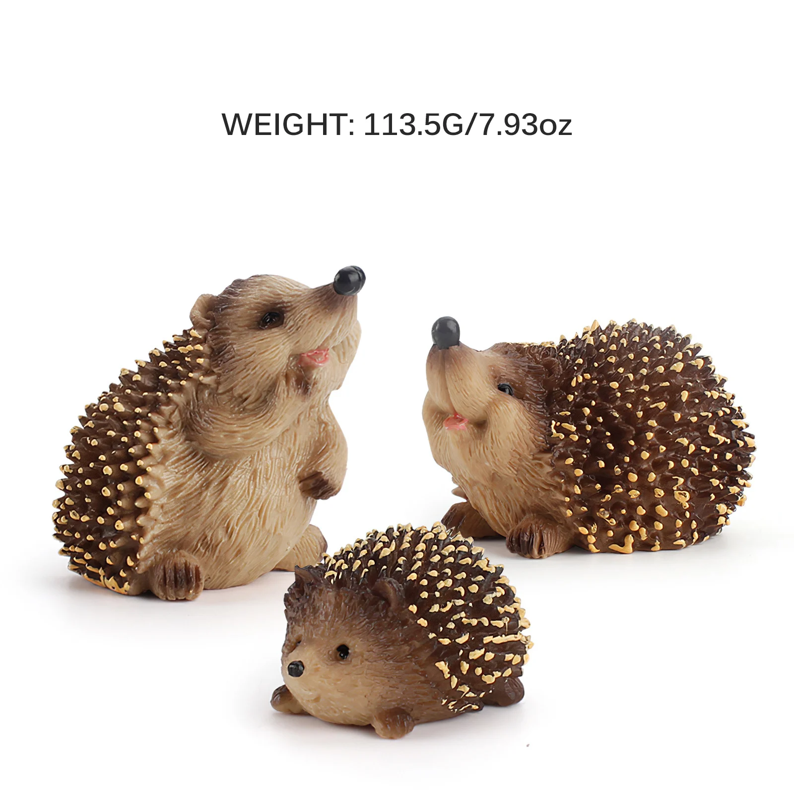 

3pcs Garden Hedgehog Figurine Sculpture Ornament Statue Unique Art Animal Decorations for Outdoor Yard Lawn Patio desktop hand-m