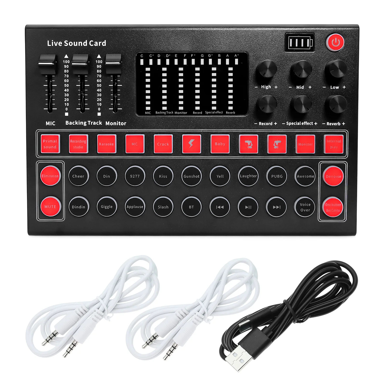 

M9 Sound Card Audio Interface Type-c Mixer V9plus Studio Recording Phone Pc Karaoke Live Broadcast External Usb Audio Card