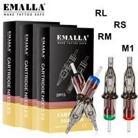 emalla ii tattoo needles 100802010pcs disposable sterilized rlrsrmm1 cartridges permanent makeup tattoo machine gun supply