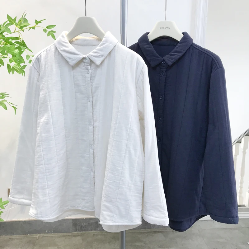 Зимний простой утолщенный утягивающий стеганый хлопковый кардиган с толстым