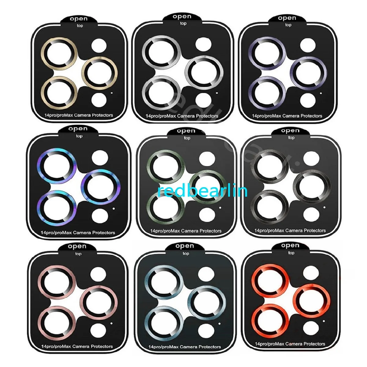 50pcs Quick Stick Installation Artifact Rings For IPHONE 14 13 12 11 Pro Max mini 3D Alloy Camera lens Tempered Glass protector
