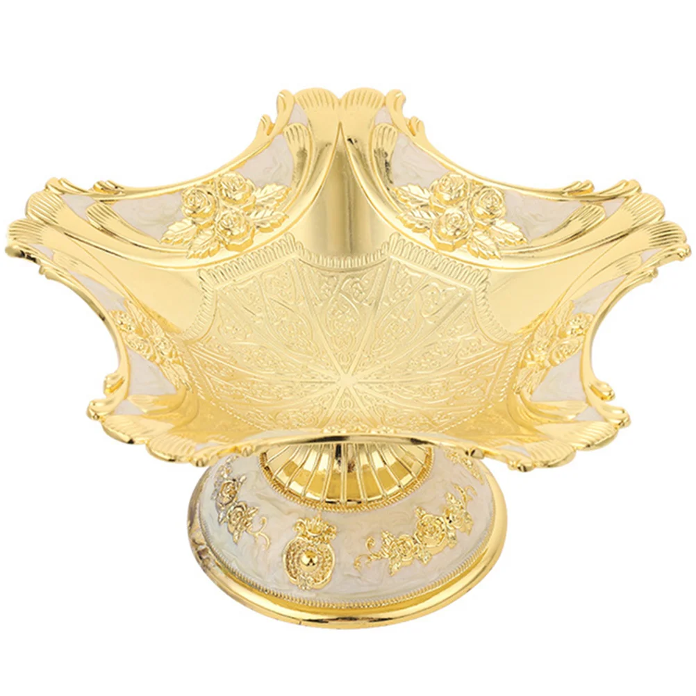 

Bowl Serving Dessert Fruit Stand Basket Cake Display Plate Footed Berry Centerpiece Snack Metal Dish Decorative Countertop Tray