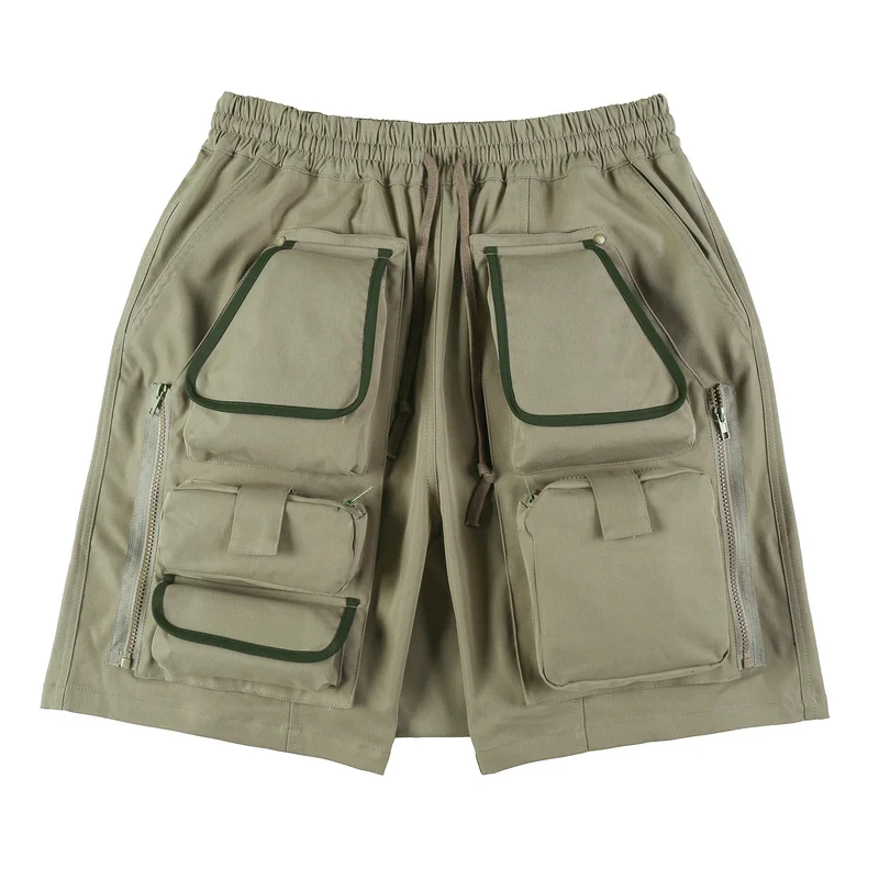 

Шорты мужские в стиле хип-хоп, уличная одежда в стиле оверсайз, повседневные короткие штаны до колена со множеством карманов, черные, лето 2021