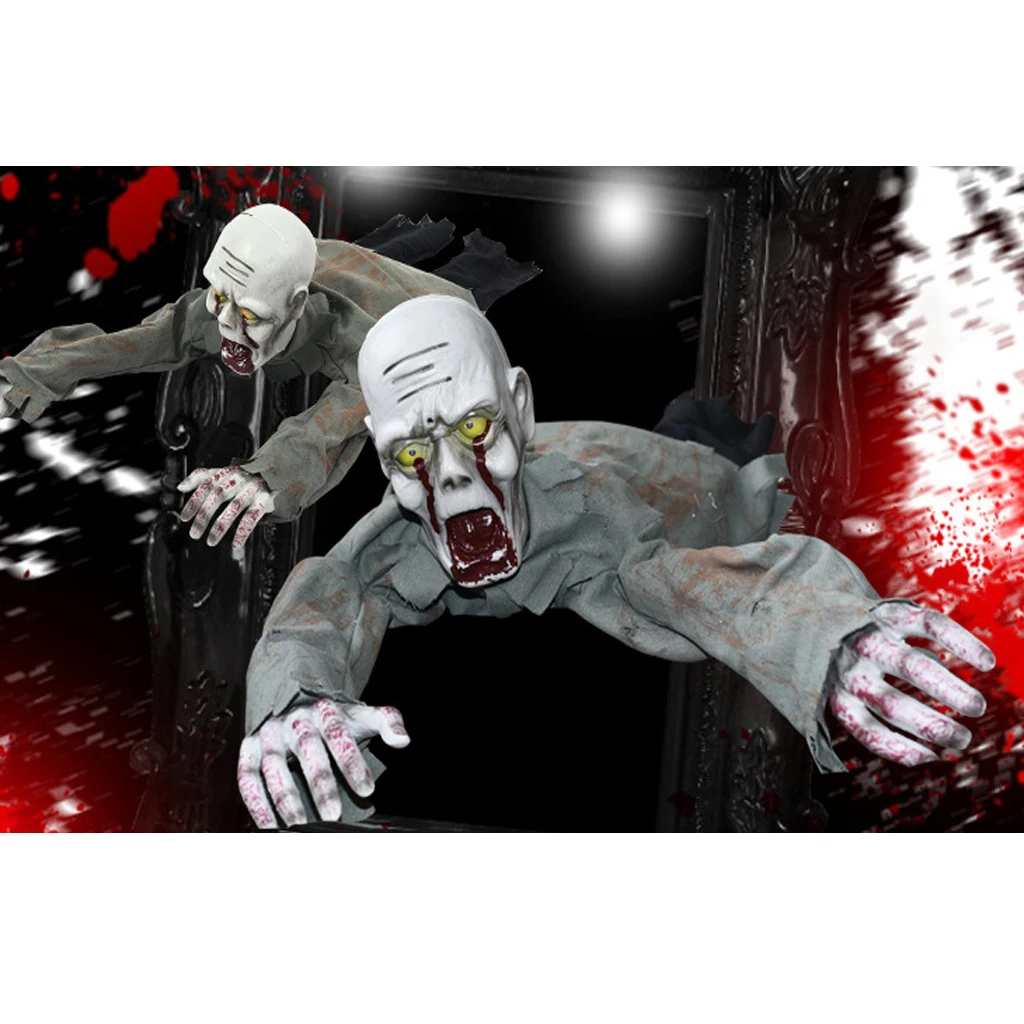 

Scary Halloween Bald Crawling Zombie Animated Haunted House Home Bar Night Club Party Decor Prop