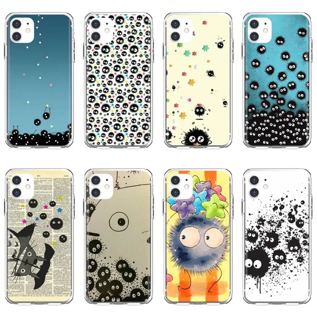 

Soft Case Covers For iPhone 10 11 12 13 Mini Pro 4S 5S SE 5C 6 6S 7 8 X XR XS Plus Max 2020 Studio-Ghibli-Spirited-Away-Soot