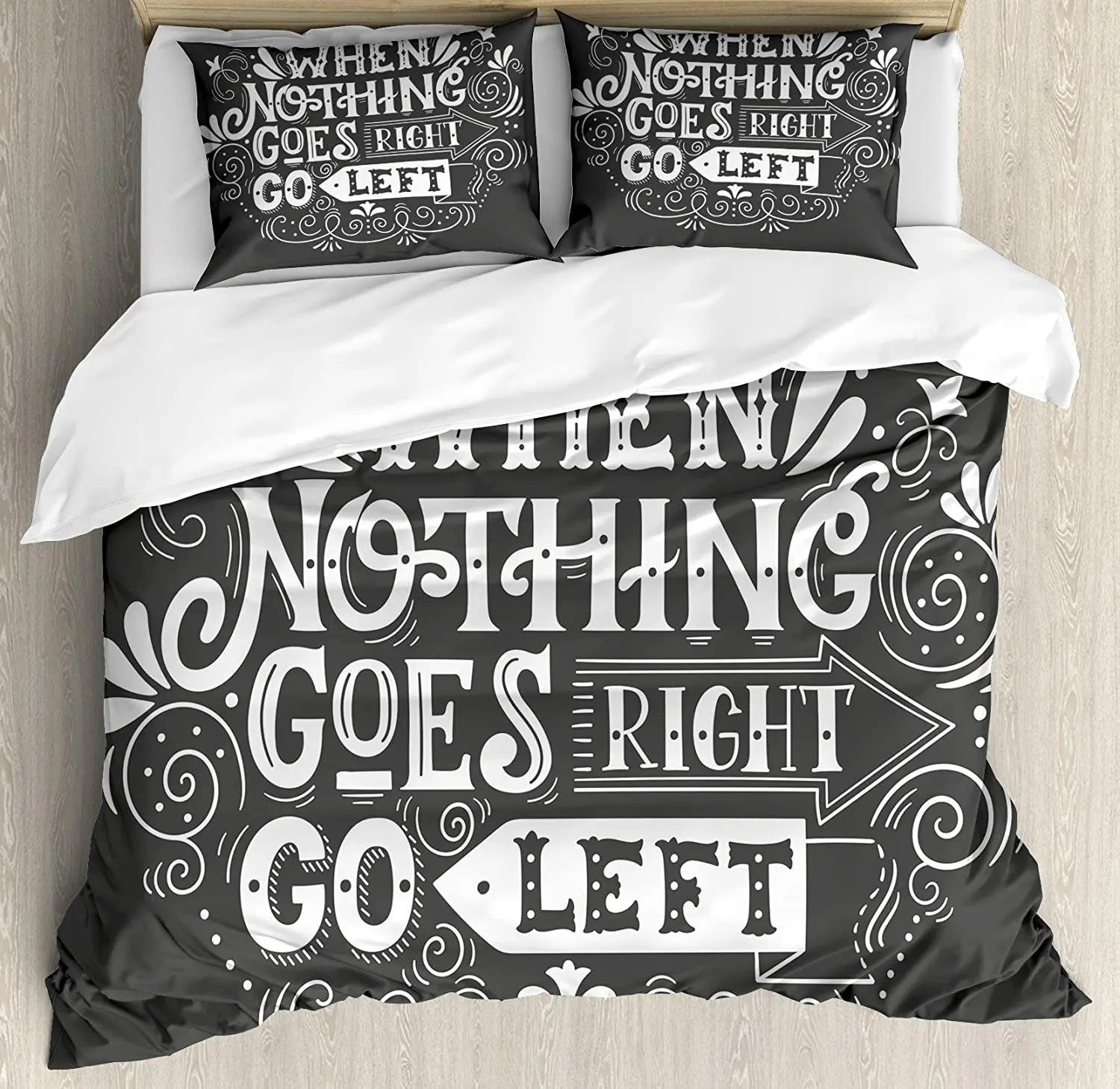 

Quote Bedding Set For Bedroom Bed Home Inspirational Message When Nothing Goes Right Go Le Duvet Cover Quilt Cover Pillowcase