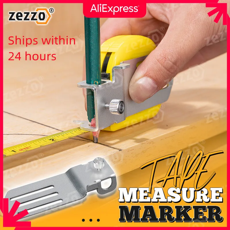 

Tape Measure Locator Measuring Tape Clip Measure Precision Tool for Edge Fringe Positioning Corner Clamp Flexible Ruler Marker