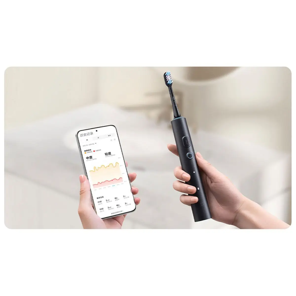 Фото Звуковая зубная щетка Xiaomi Mijia T501 белого цвета, 3 режима работы, беспроводная зарядка №5