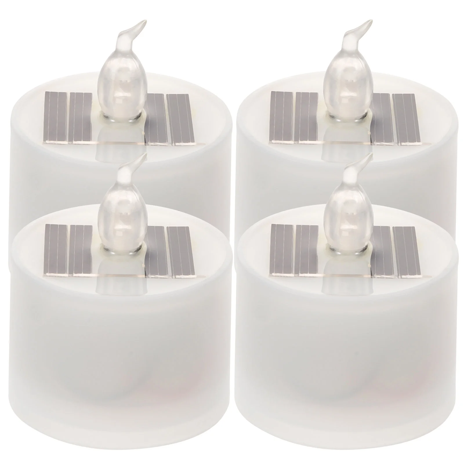 

Solar Tea Lights Outdoor Waterproof Dusk Dawn Lighting Reusable Led Tea Light Candles