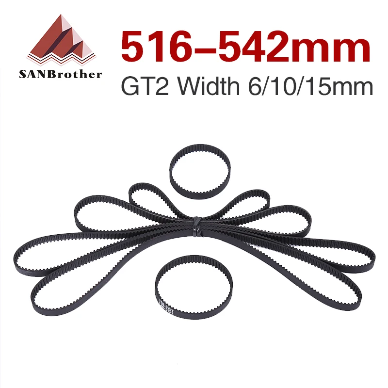 

GT2 Closed Loop Timing Belt Rubber 6/10mm 516 518 520 522 524 526 528 530 532 534 536 538 540 542mm Synchronous 3D Printer Parts