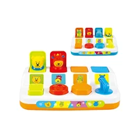 baby interactive popup animals toy switch box button box infant sensory toy for learning colors and animal names
