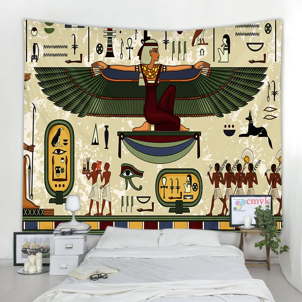 

Tapiz del Antiguo Egipto para colgar en la pared, colcha de decoración del dormitorio, colcha, arte para el hogar