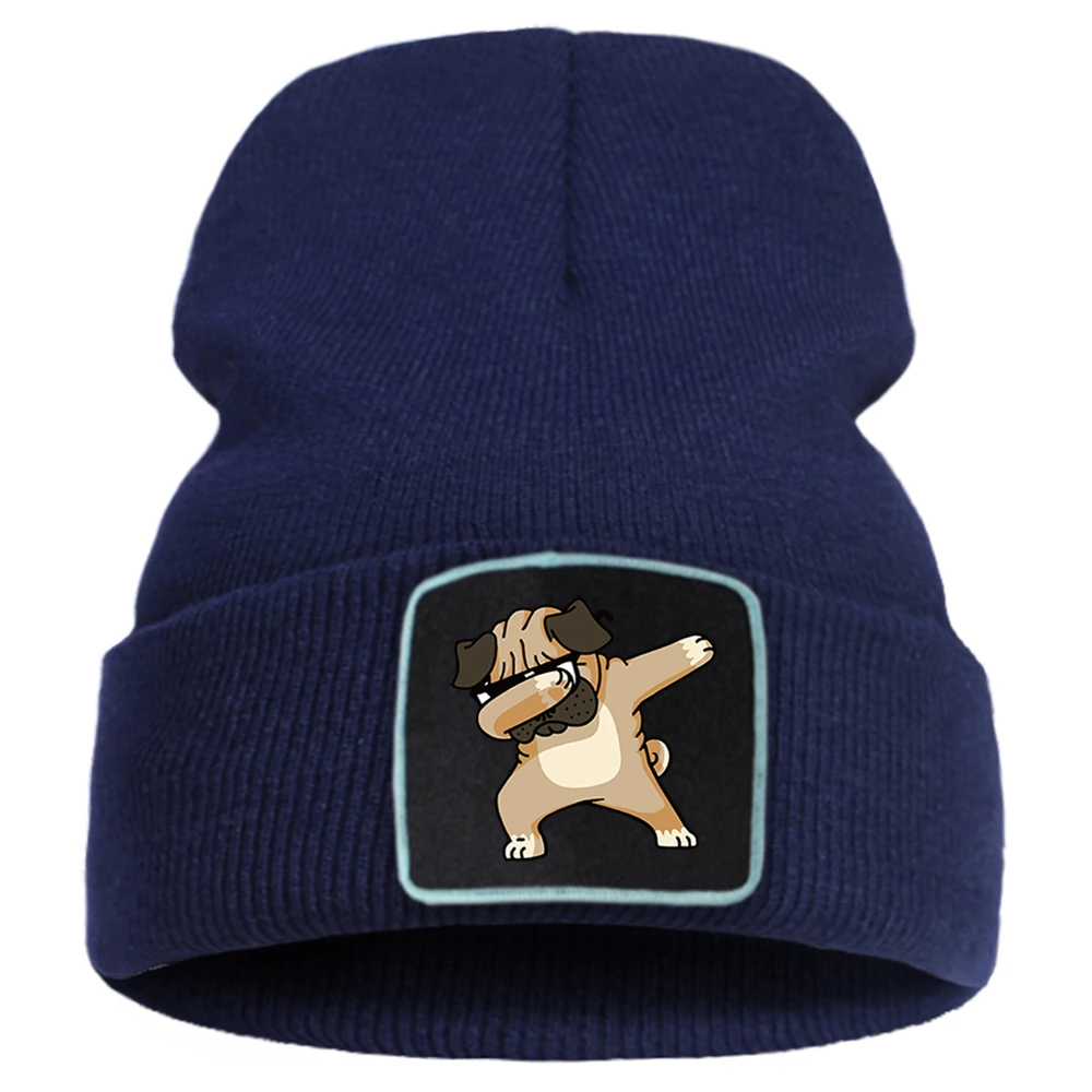 

Ski Cool Bulldog Hot Sale Hats Unisex Creative Knitted Cap Wool Cotton Sports Beanie Caps Creativity Outdoor Hedging Hat