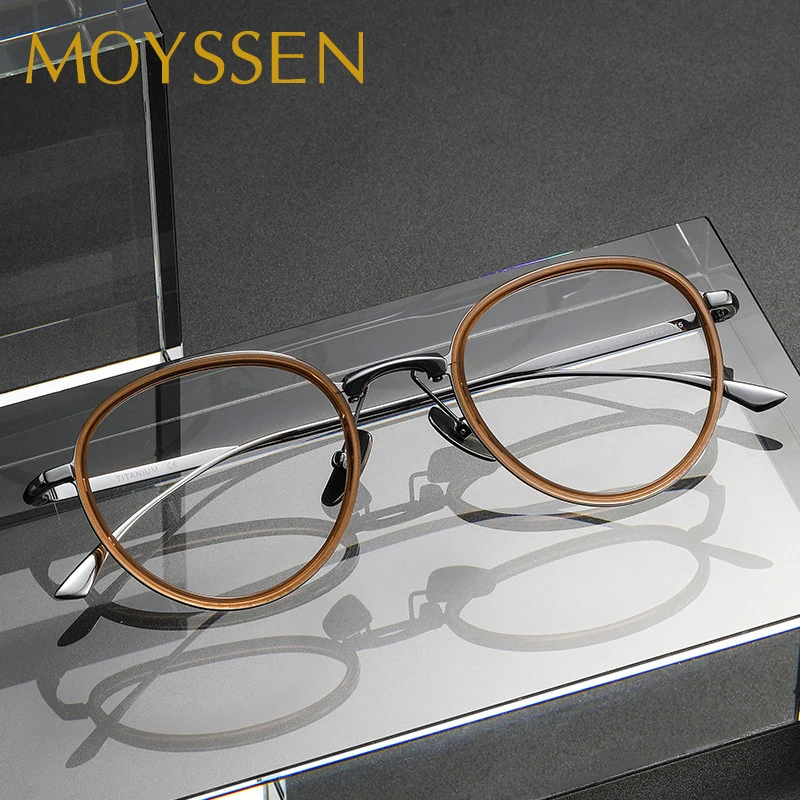 2024 японские Роскошные брендовые дизайнерские женские ретро круглые титановые