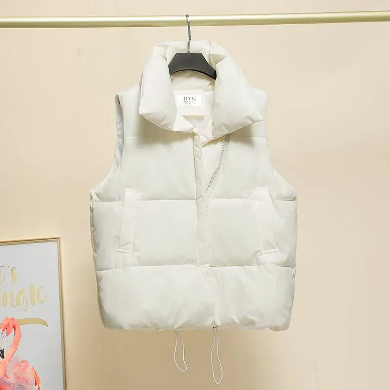 

2023 Top For Women Cotton Suit Vest Version Loose Tank Top Stand Neck Solid Cotton Sweater Coat Top Women's Vest Woman Clothes