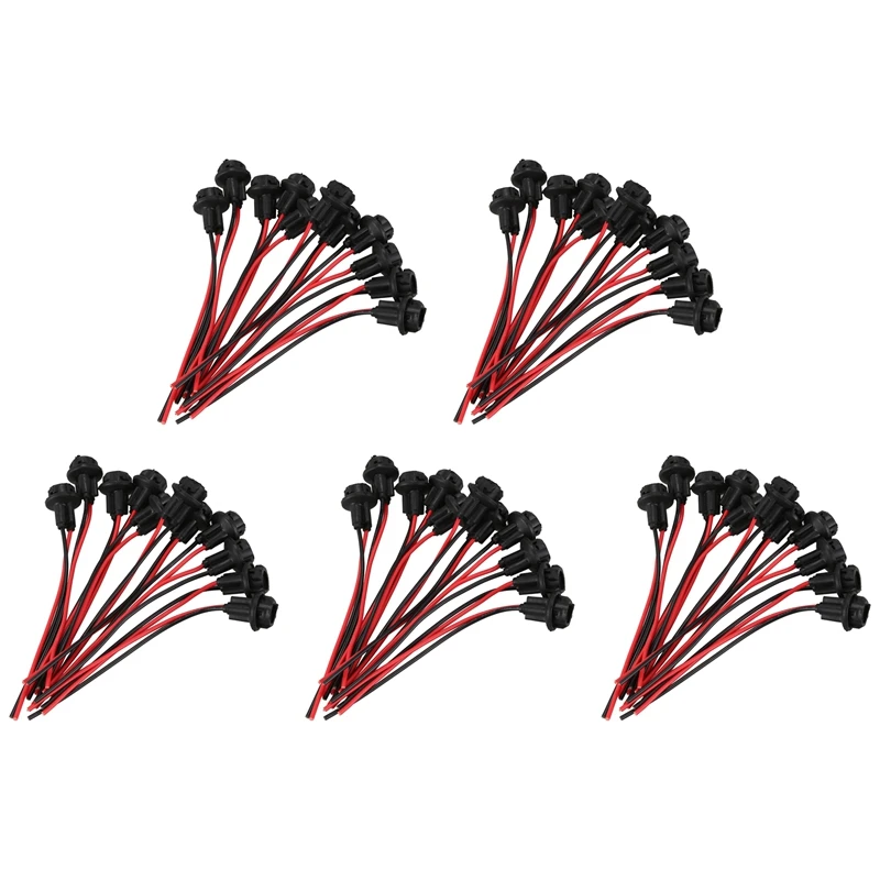 Патрон для лампы 50X T10 W5W 168 194 стеклянный Цоколь сделай сам черный