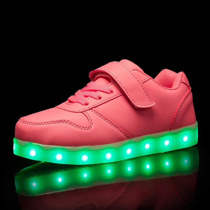 Size 25-37 Gold Children Shoes Glowing Sneakers for Girls illuminated Rechargeable Luminous zapatos de luces | Детская одежда и