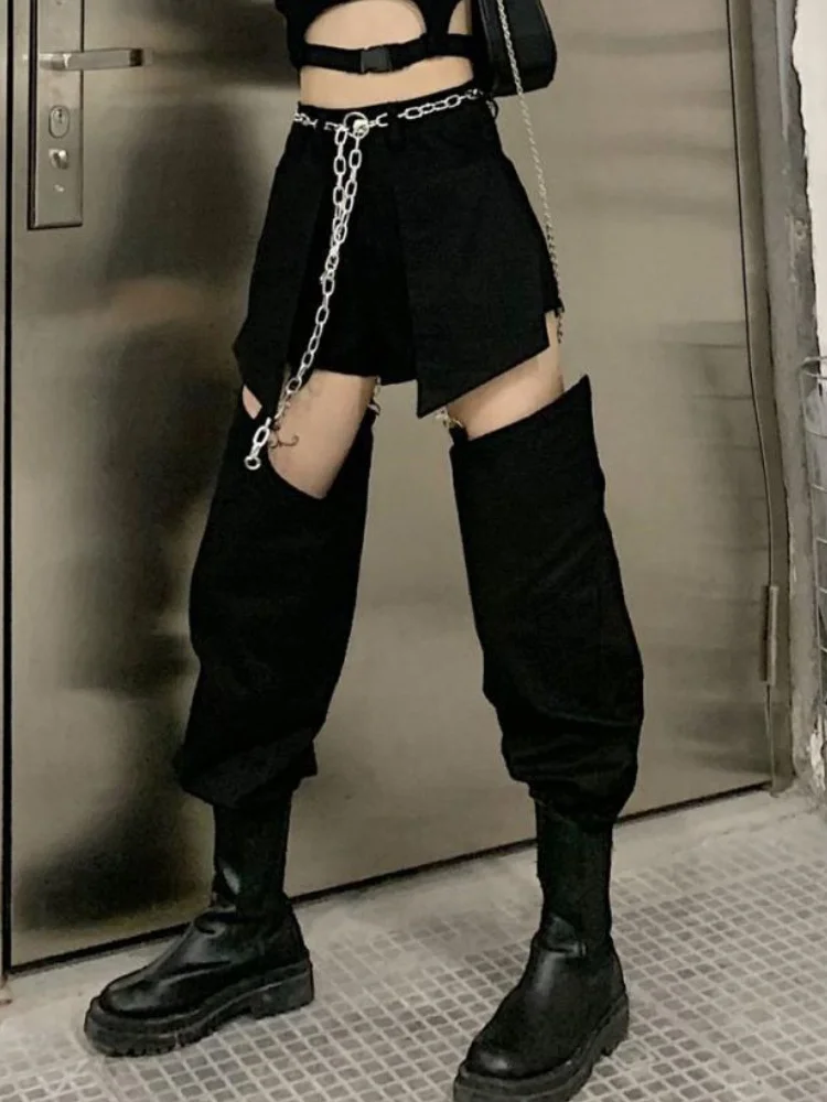 Модные дизайнерские женские свободные джинсы с вырезами Новинка лета 2024 уличные