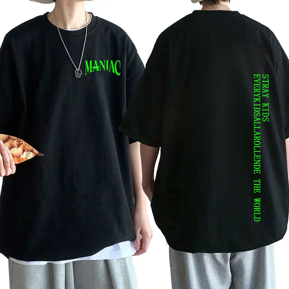 

Модная детская Футболка Kpop в Корейском стиле Stray Kids Maxident, двухсторонняя Футболка с принтом Харадзюку, повседневные футболки с коротким рука...