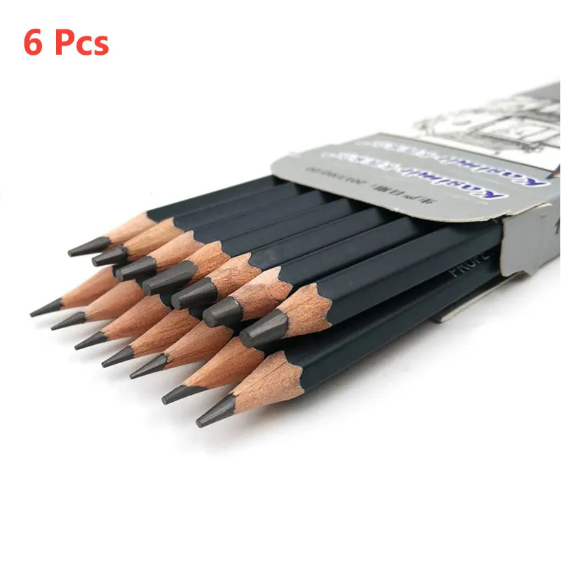 

6Pcs/Set Pencil Art Painting Drawing Sketch Pencils HB 2H B 2B 3B 4B 5B 6B 7B 8B 10B 12B 14B Charcoal Stationery Pencils