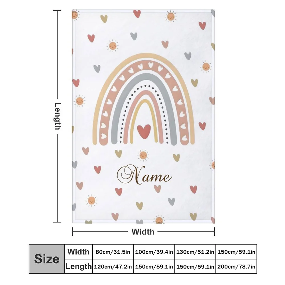 Одеяло в стиле бохо на заказ с радугой персонализированное одеяло и сердечком